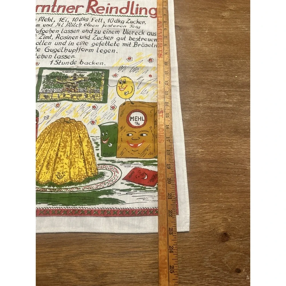 Vintage 1970s Karntner Reindling Tea Towel From Austria Austria Recipe Cloth